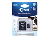 Team Group Memory Card microSDHC 16GB, Class 10, 14MB/s Write*, with SD Adapter, Lifetime Warranty