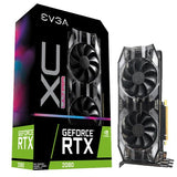 EVGA Geforce RTX2080 XC Ultra Gaming Graphics Card, 8GB GDDR6, PCIE, Full Height, HDB RGB Fans x 2, DP x3, HDMI, Max 4 Outputs